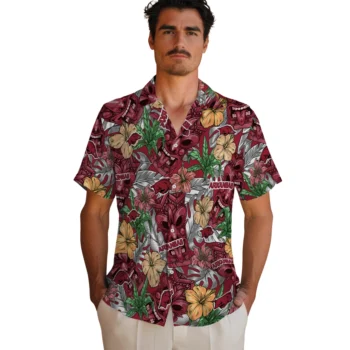 arkansas razorbacks tiki jungle red hawaiian shirts fashion forward
