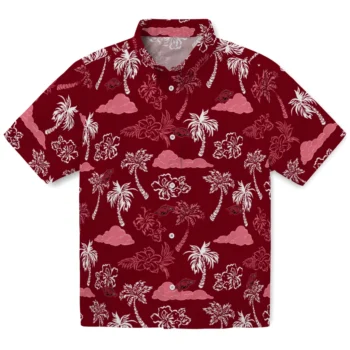 arkansas razorbacks palm and clouds red hawaiian shirts best selling