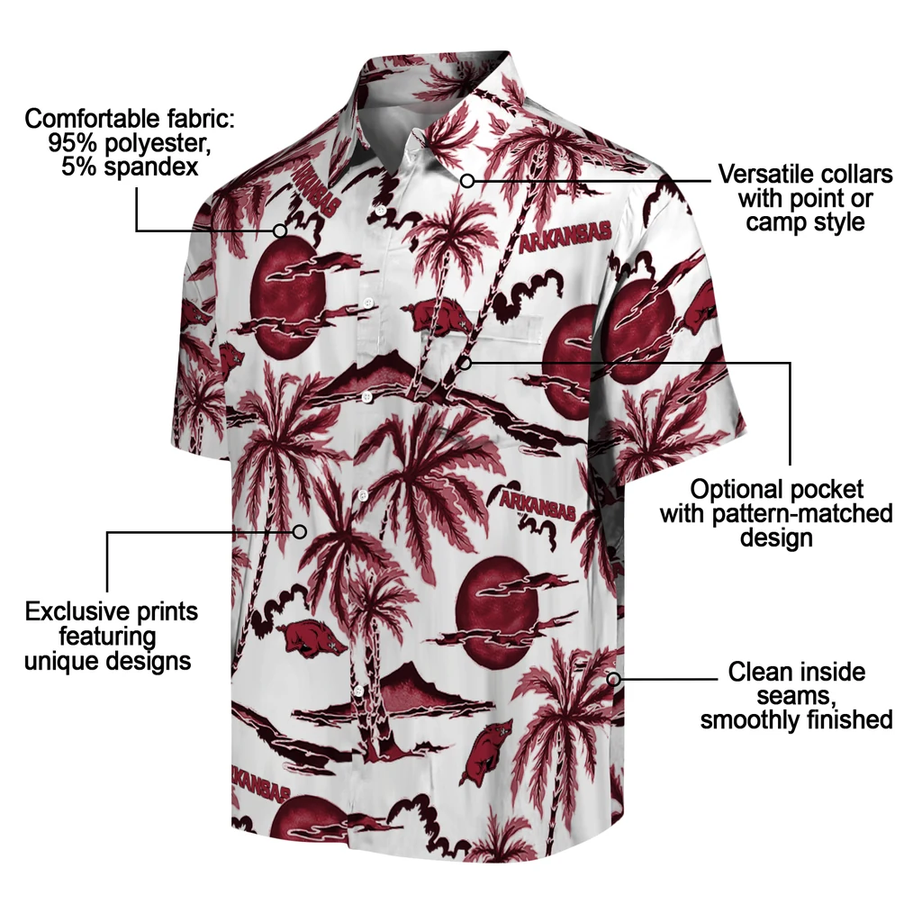 Arkansas Razorbacks Hawaiian Shirt - Palm Sunset arkansas razorbacks palm sunset hawaiian shirts new arrival