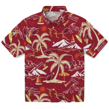 arkansas razorbacks palm tree island red hawaiian shirts best selling