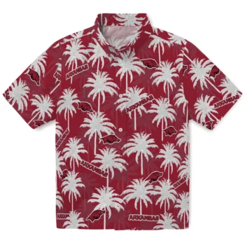 arkansas razorbacks palm grove red hawaiian shirts best selling