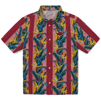arkansas razorbacks paradise vines red hawaiian shirts best selling