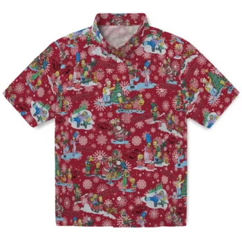 arkansas razorbacks simpsons christmas red hawaiian shirts best selling