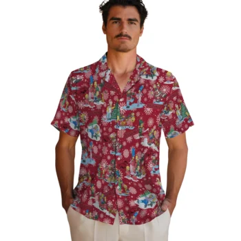 arkansas razorbacks simpsons christmas red hawaiian shirts fashion forward