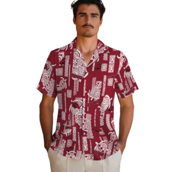 arkansas razorbacks turtle lines red hawaiian shirts fashion forward