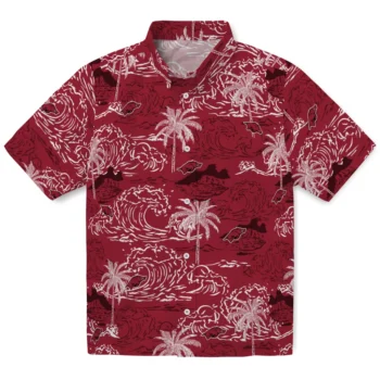 arkansas razorbacks wave palm red hawaiian shirts best selling