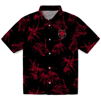 arkansas state red wolves bamboo branches scarlet black hawaiian shirts best selling
