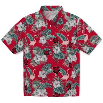 arkansas state red wolves flamingo palms scarlet hawaiian shirts best selling