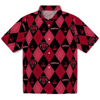 arkansas state red wolves balloon plaid scarlet hawaiian shirts best selling