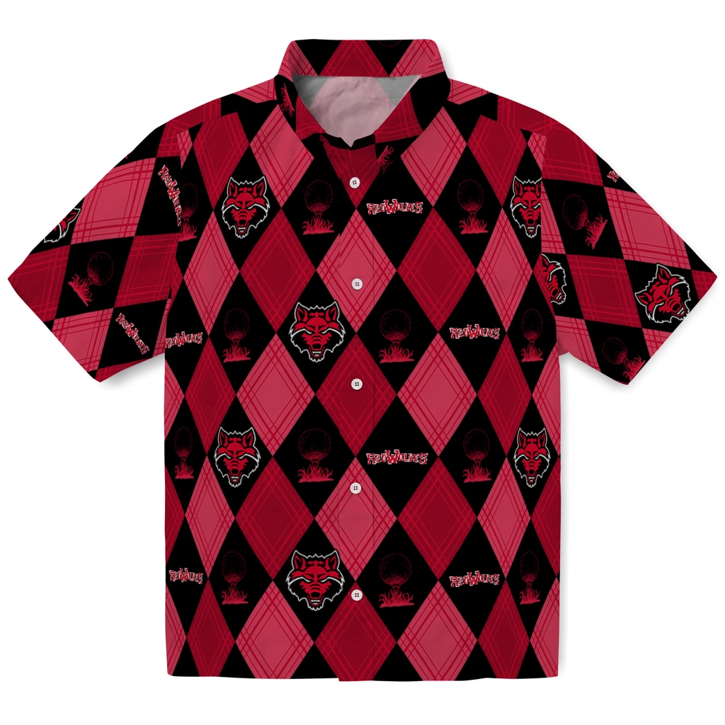 Arkansas State Red Wolves Hawaiian Shirt - Golfing Plaid arkansas state red wolves balloon plaid scarlet hawaiian shirts best selling