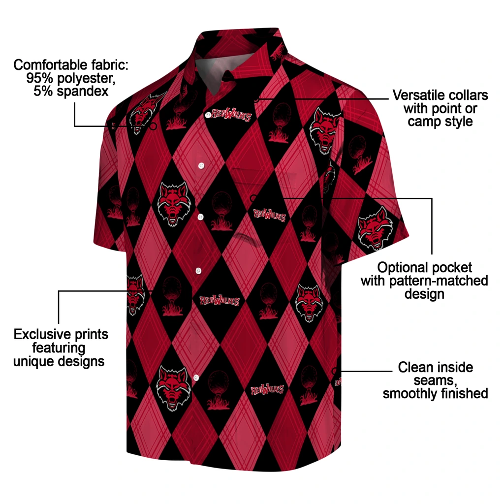 Arkansas State Red Wolves Hawaiian Shirt - Golfing Plaid arkansas state red wolves balloon plaid scarlet hawaiian shirts new arrival