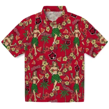 arkansas state red wolves hawaiian girls design scarlet hawaiian shirts best selling