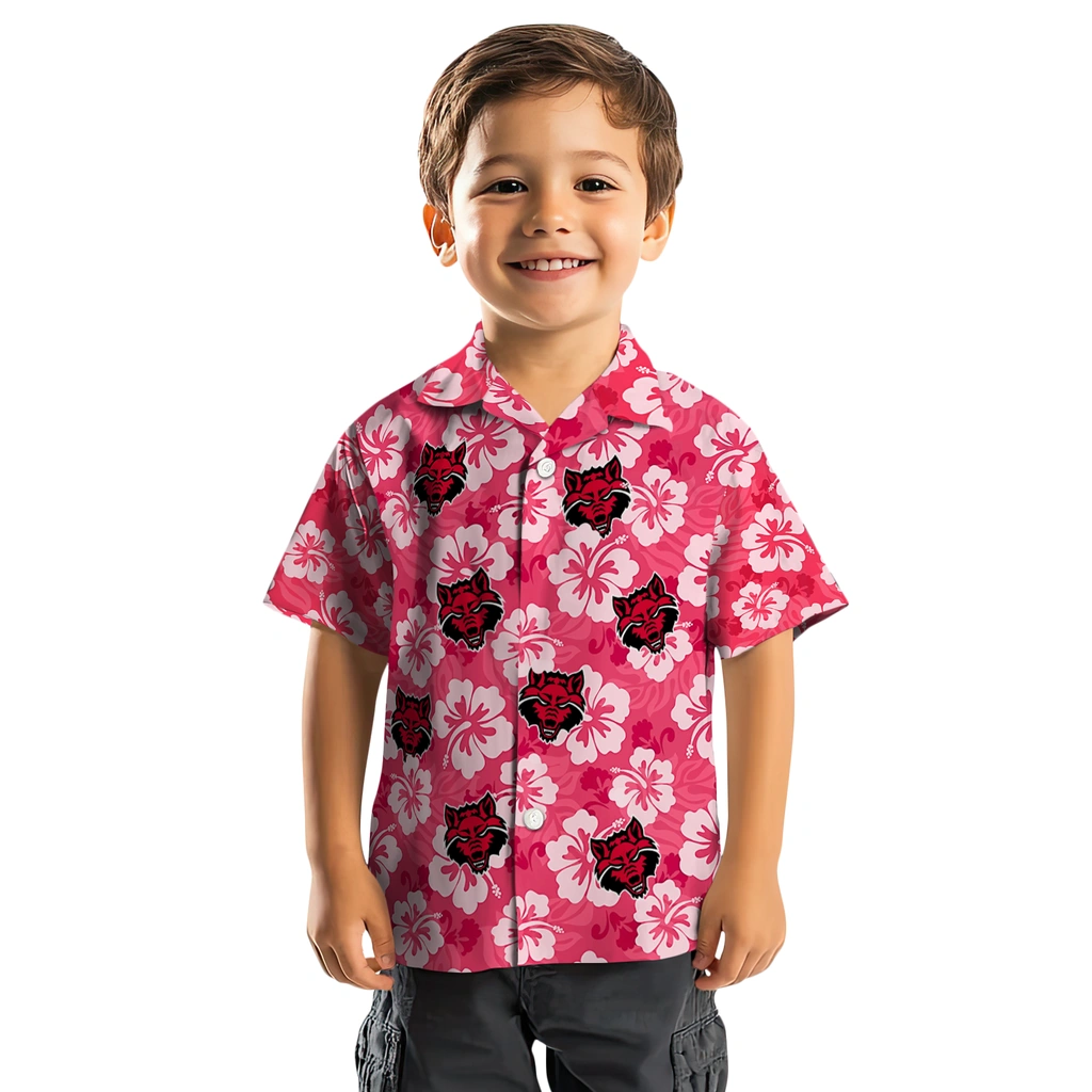 Arkansas State Red Wolves Hawaiian Shirt - Hibiscus Cluster arkansas state red wolves hibiscus cluster scarlet hawaiian shirts top rated