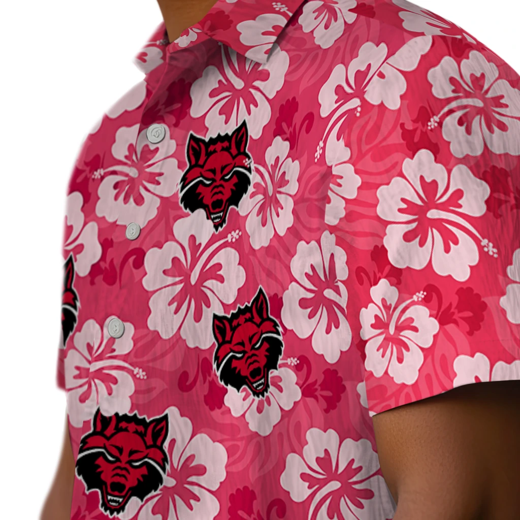 Arkansas State Red Wolves Hawaiian Shirt - Hibiscus Cluster arkansas state red wolves hibiscus cluster scarlet hawaiian shirts trendy