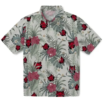 arkansas state red wolves hibiscus designs beige hawaiian shirts best selling
