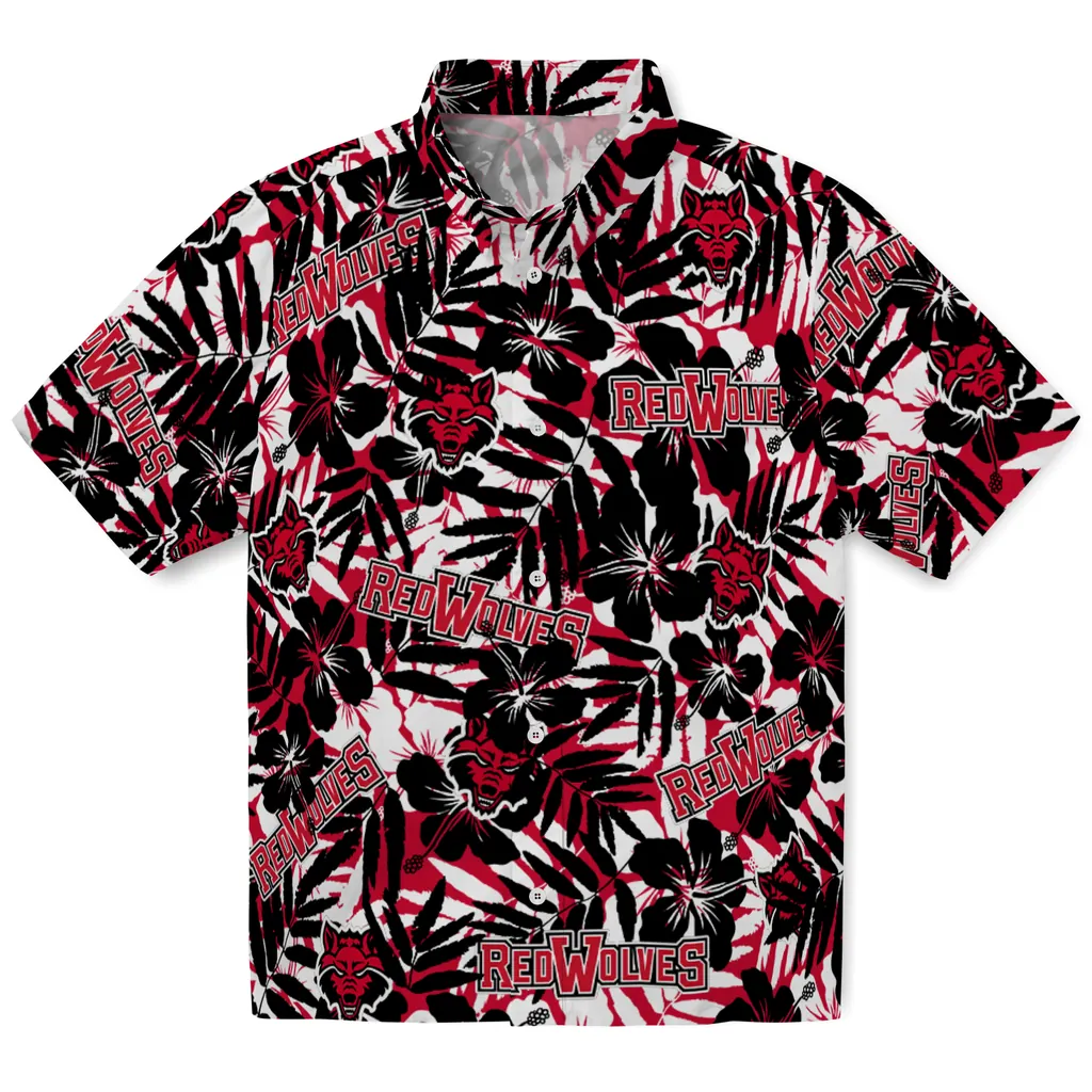 Arkansas State Red Wolves Hawaiian Shirt - Hibiscus Overlay arkansas state red wolves hibiscus overlay hawaiian shirts best selling