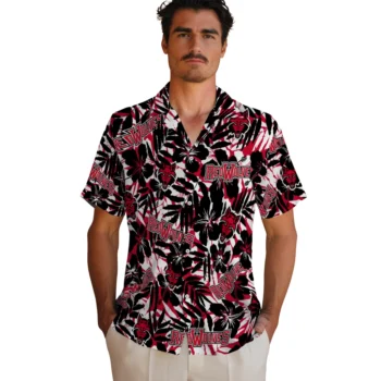 arkansas state red wolves hibiscus overlay hawaiian shirts fashion forward