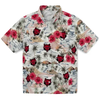 arkansas state red wolves hibiscus seaside white hawaiian shirts best selling