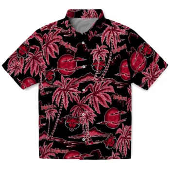 arkansas state red wolves palm sunset hawaiian shirts best selling