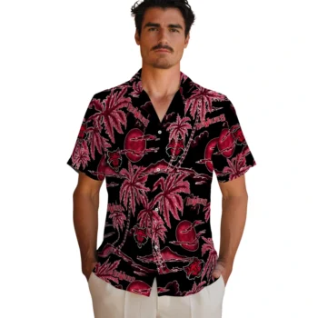 arkansas state red wolves palm sunset hawaiian shirts fashion forward