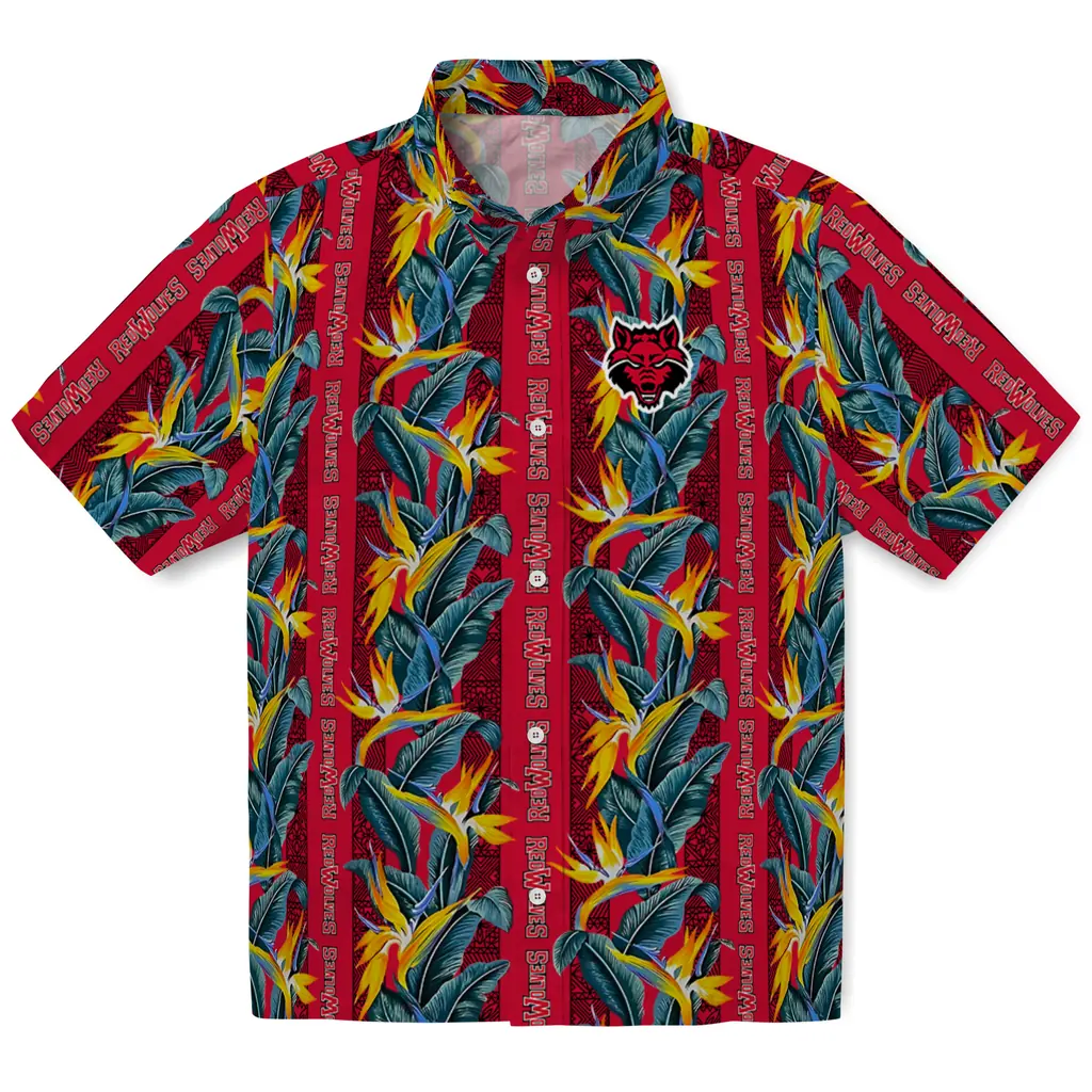 Arkansas State Red Wolves Hawaiian Shirt - Paradise Vines arkansas state red wolves paradise vines scarlet hawaiian shirts best selling
