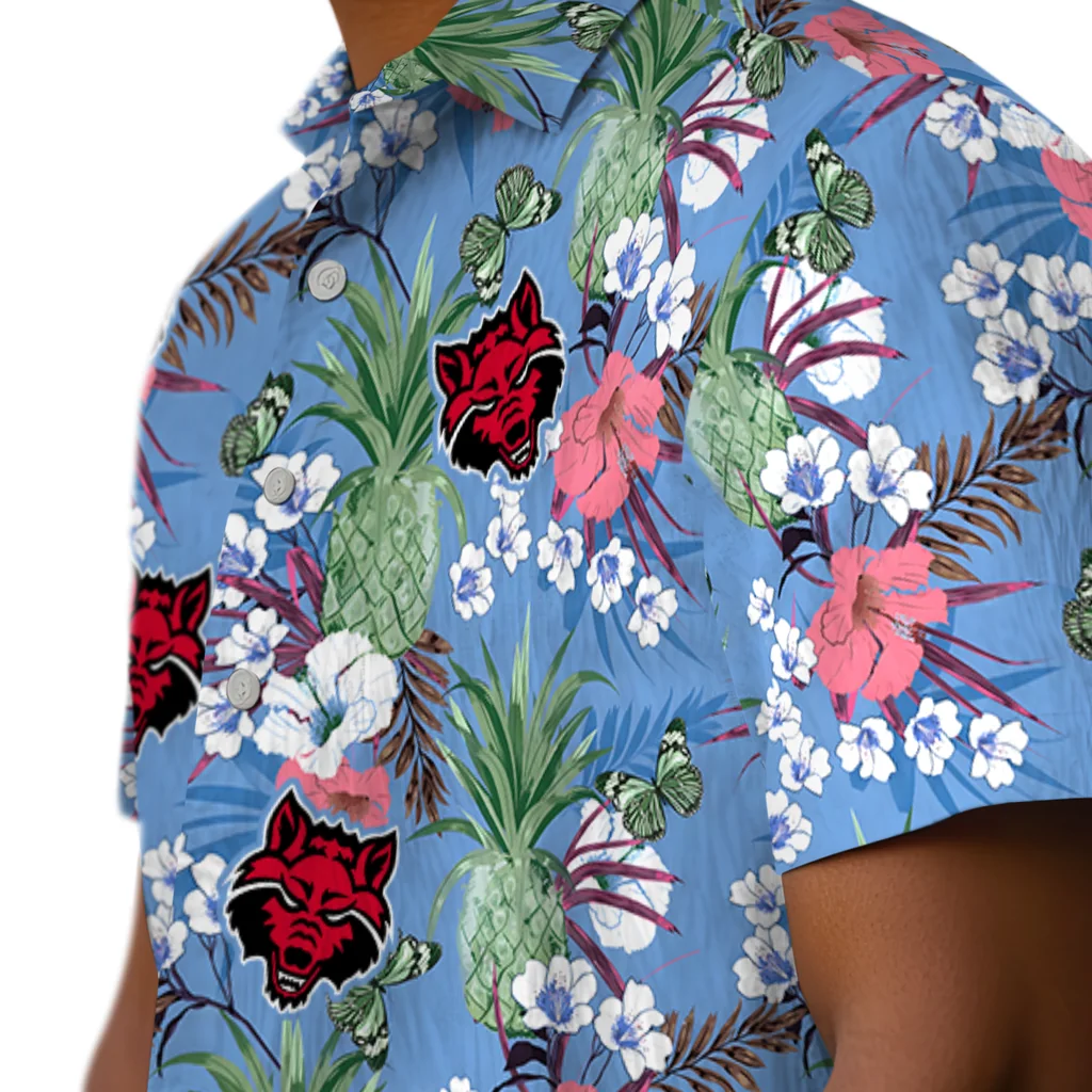 Arkansas State Red Wolves Hawaiian Shirt - Pineapple Bouquet arkansas state red wolves pineapple bouquet best sky blue hawaiian shirts trendy