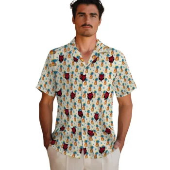 arkansas state red wolves pineapple delight beige hawaiian shirts fashion forward