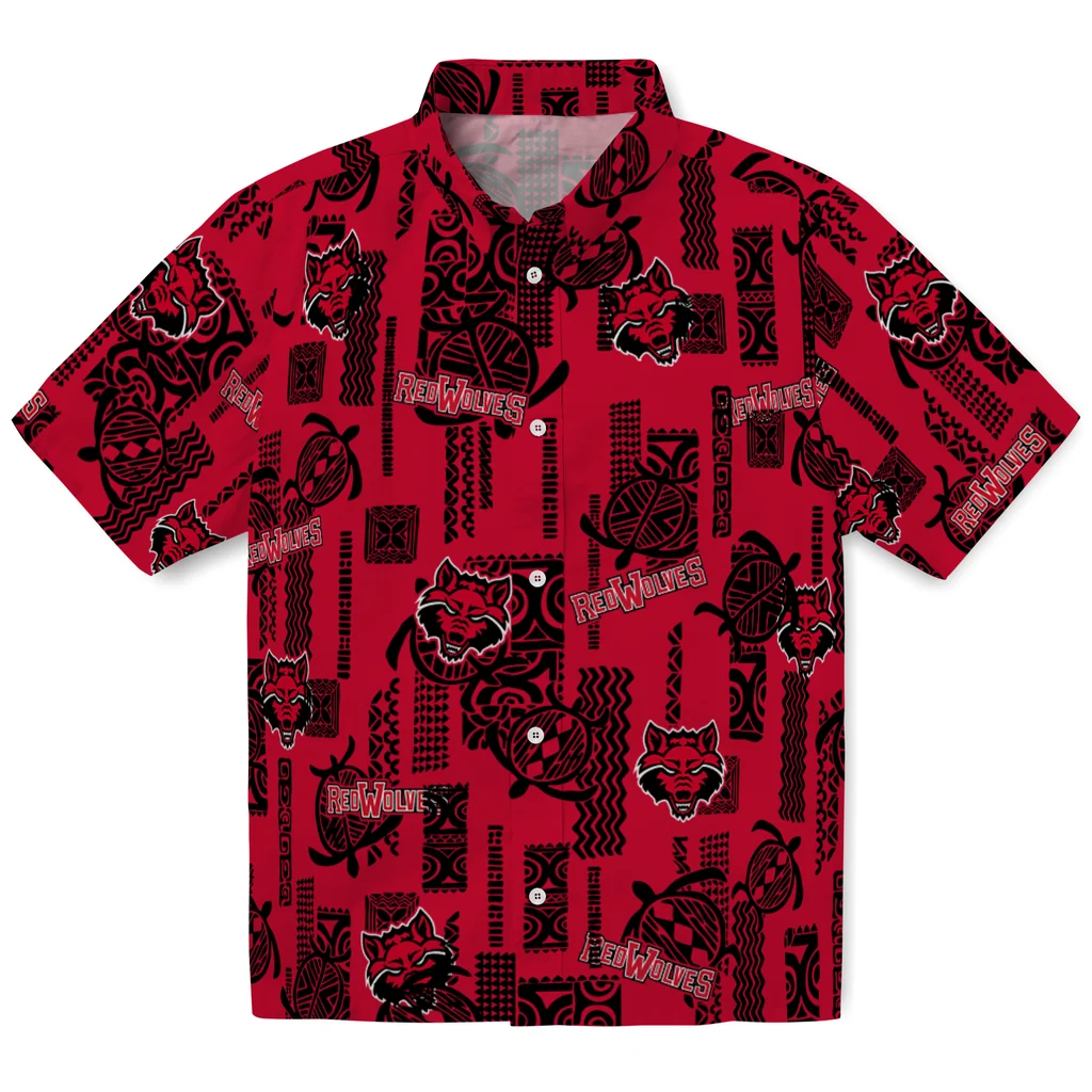 Arkansas State Red Wolves Hawaiian Shirt - Turtle Lines arkansas state red wolves turtle lines scarlet hawaiian shirts best selling
