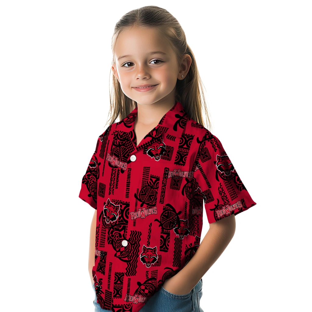 Arkansas State Red Wolves Hawaiian Shirt - Turtle Lines arkansas state red wolves turtle lines scarlet hawaiian shirts premium grade