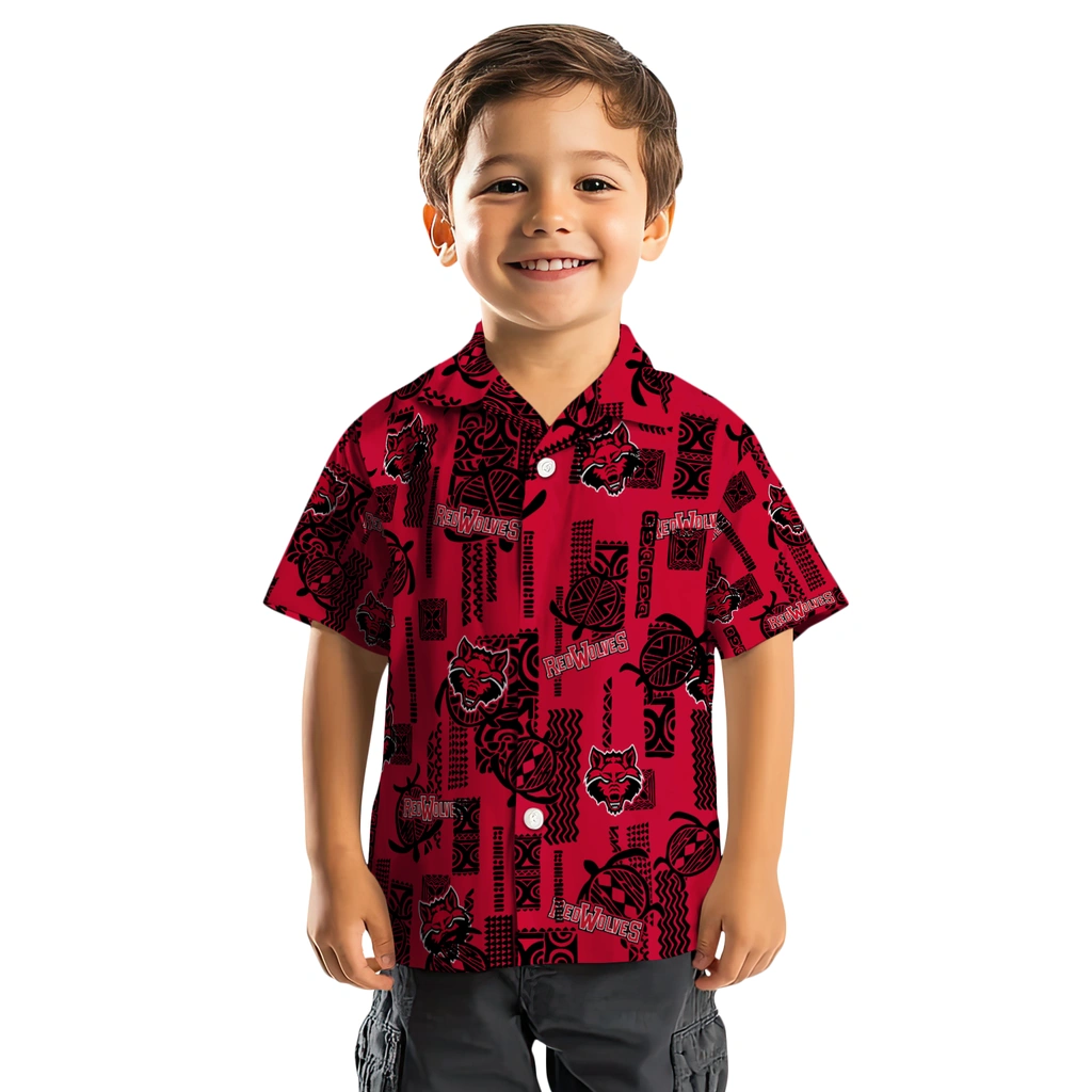 Arkansas State Red Wolves Hawaiian Shirt - Turtle Lines arkansas state red wolves turtle lines scarlet hawaiian shirts top rated
