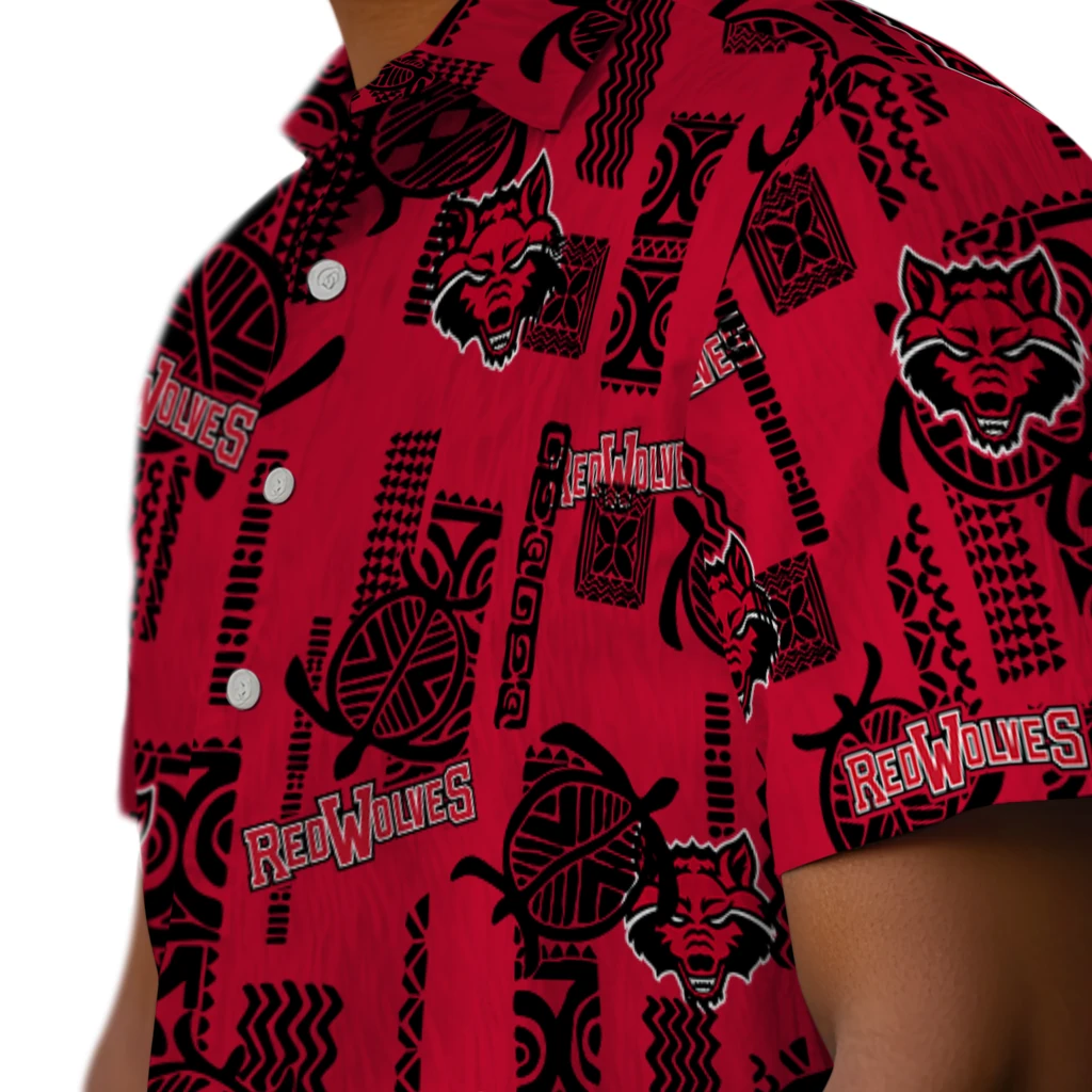 Arkansas State Red Wolves Hawaiian Shirt - Turtle Lines arkansas state red wolves turtle lines scarlet hawaiian shirts trendy