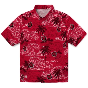 arkansas state red wolves wave palm scarlet hawaiian shirts best selling