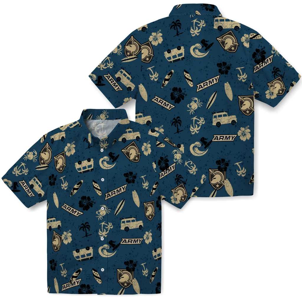 Army Black Knights Hawaiian Shirt - Beach Vibe army black knights beach vibe navy hawaiian shirts high quality