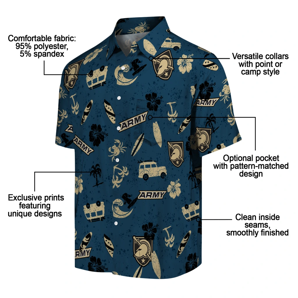 Army Black Knights Hawaiian Shirt - Beach Vibe army black knights beach vibe navy hawaiian shirts new arrival