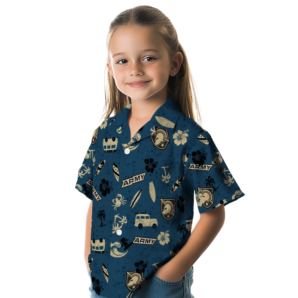 Army Black Knights Hawaiian Shirt - Beach Vibe army black knights beach vibe navy hawaiian shirts premium grade