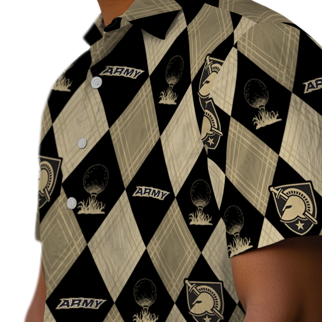 Army Black Knights Hawaiian Shirt - Golfing Plaid army black knights balloon plaid gold hawaiian shirts trendy