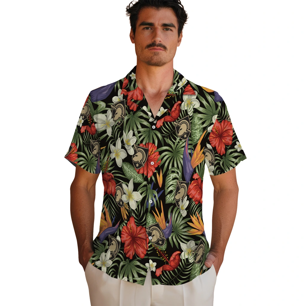 Army Black Knights Hawaiian Shirt - Hawaii Floral Hibiscus army black knights hibiscus bird hawaiian shirts fashion forward