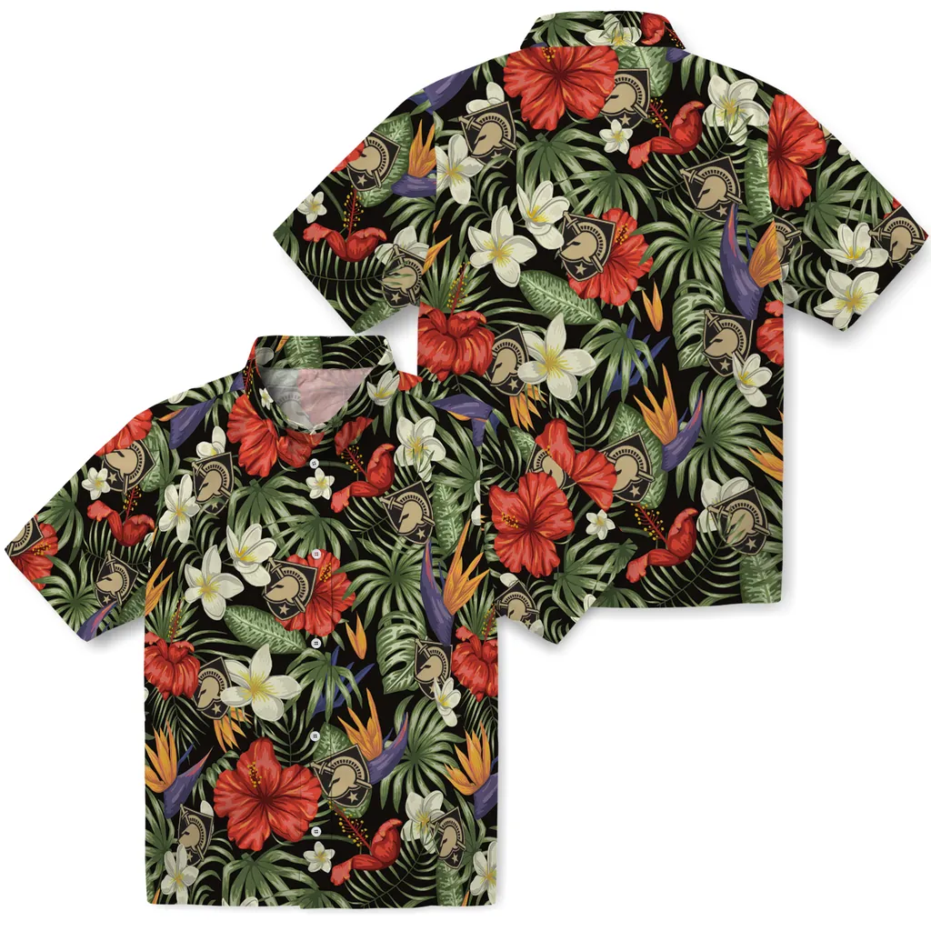Army Black Knights Hawaiian Shirt - Hawaii Floral Hibiscus army black knights hibiscus bird hawaiian shirts high quality