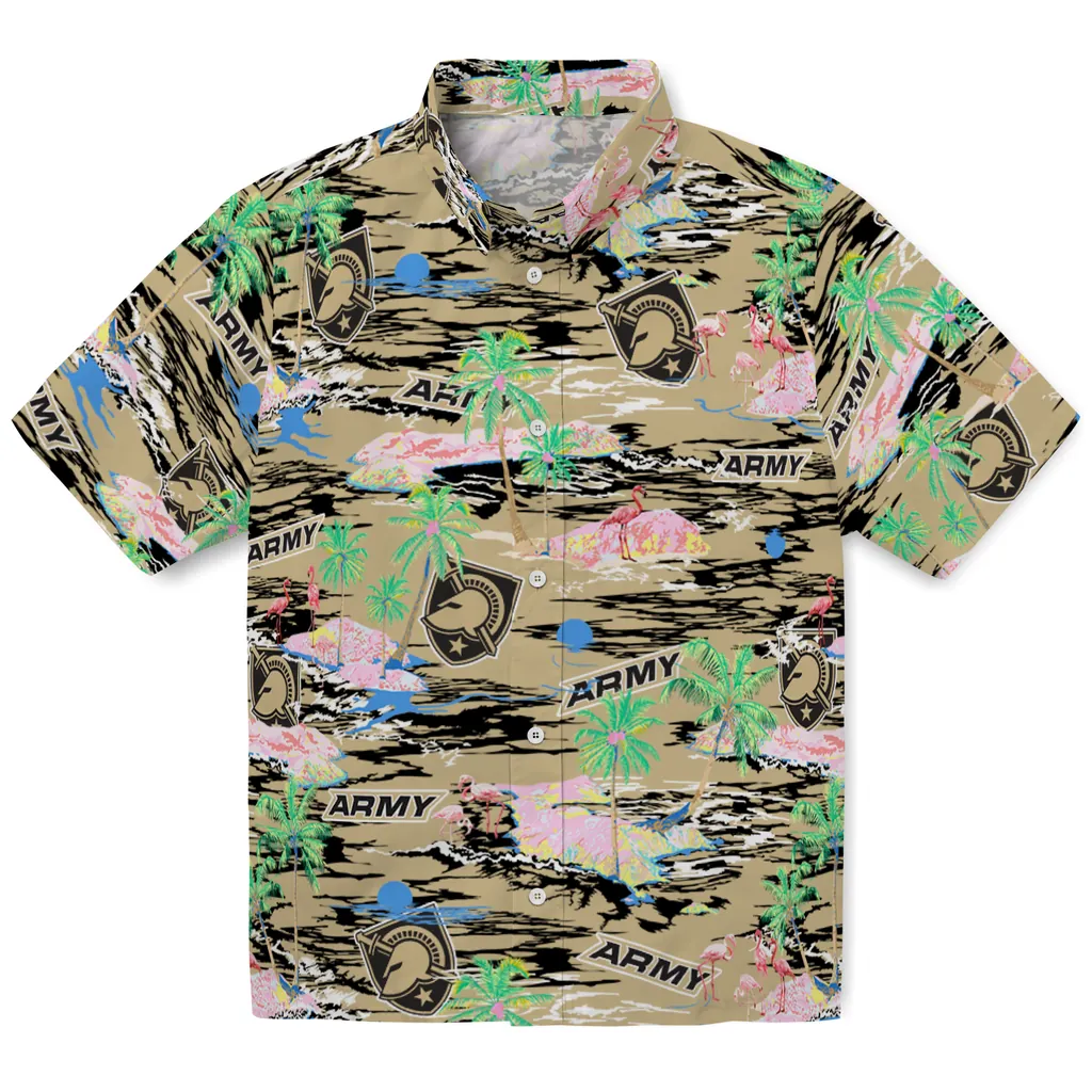 Army Black Knights Hawaiian Shirt - Hawaii Island army black knights flamingo retreat gold hawaiian shirts best selling