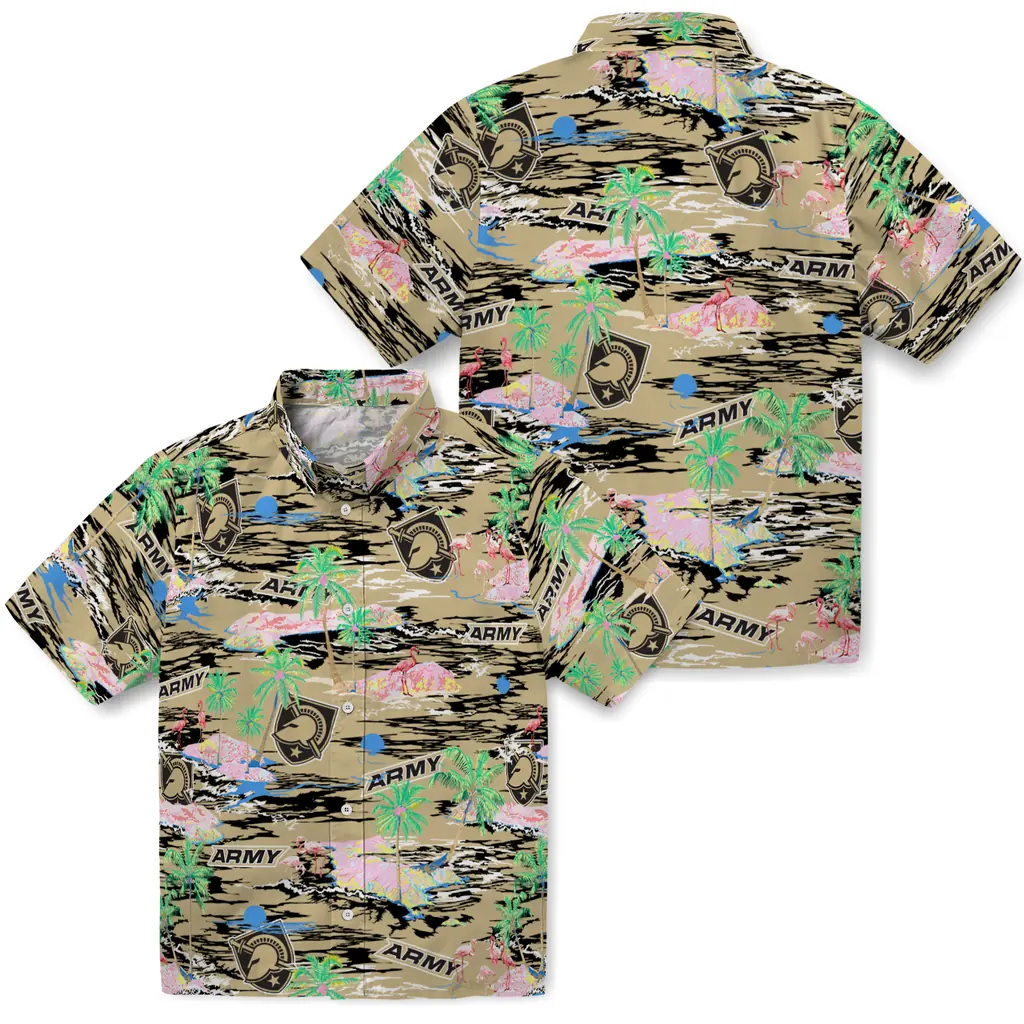 Army Black Knights Hawaiian Shirt - Hawaii Island army black knights flamingo retreat gold hawaiian shirts high quality