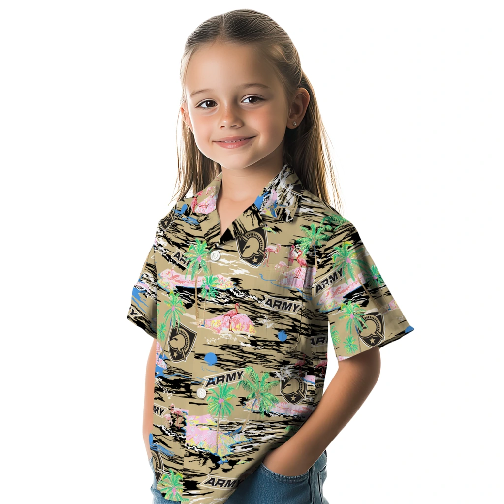 Army Black Knights Hawaiian Shirt - Hawaii Island army black knights flamingo retreat gold hawaiian shirts premium grade