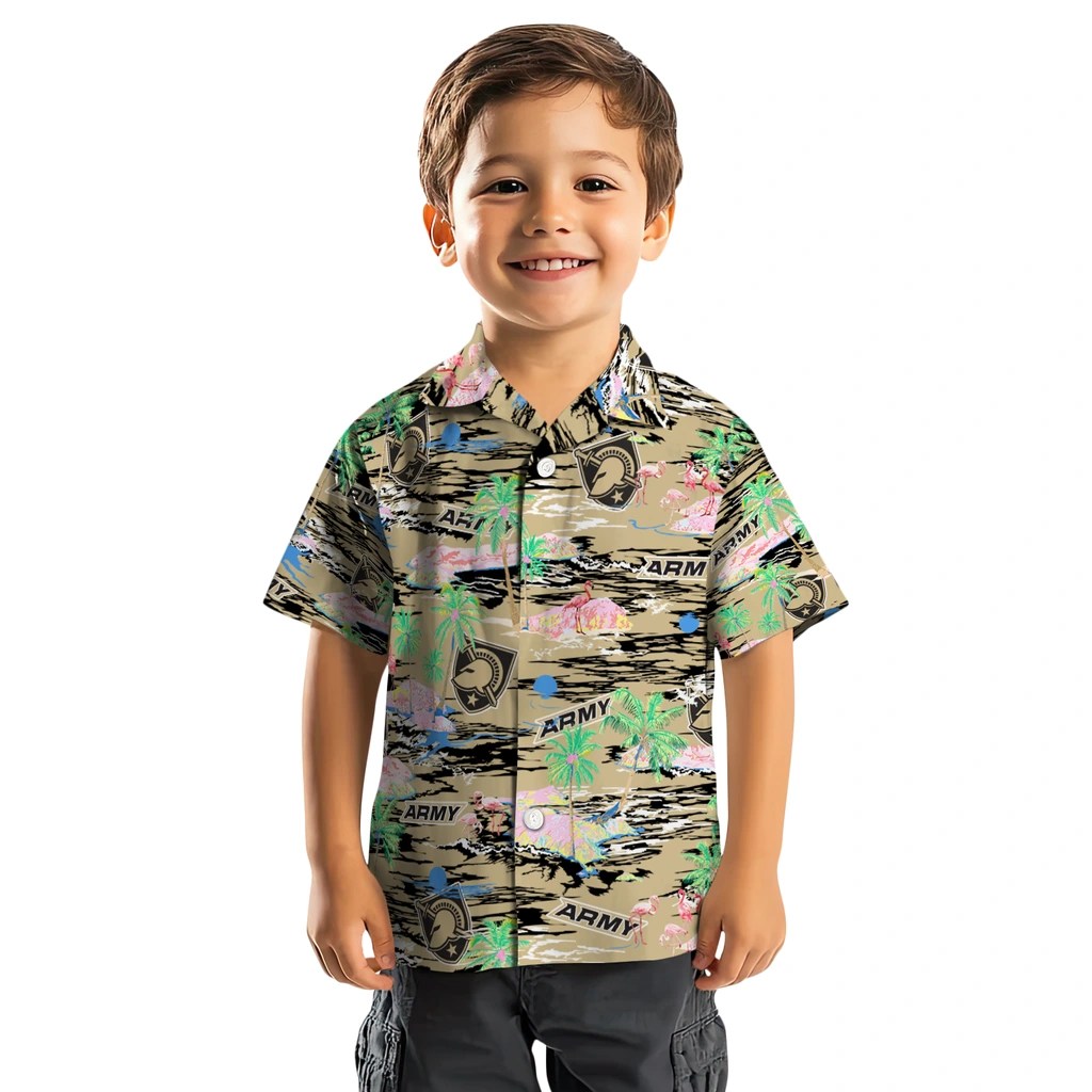 Army Black Knights Hawaiian Shirt - Hawaii Island army black knights flamingo retreat gold hawaiian shirts top rated