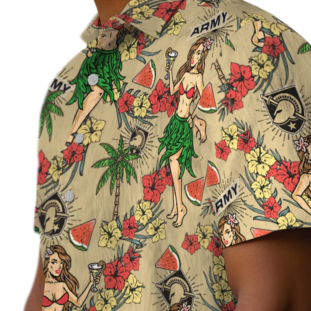 Army Black Knights Hawaiian Shirt - Hawaiian Girls Design army black knights hawaiian girls design gold hawaiian shirts trendy