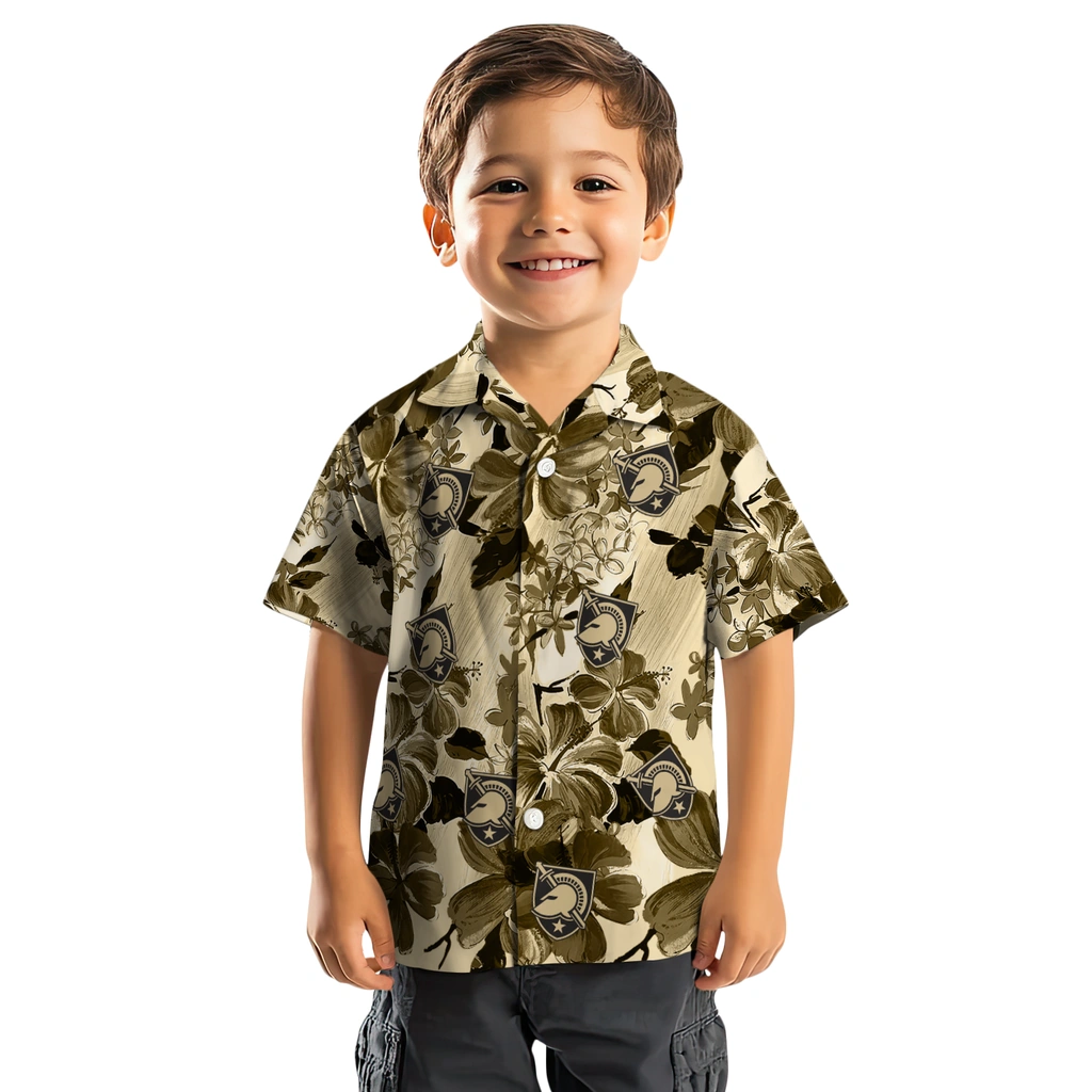 Army Black Knights Hawaiian Shirt - Hibiscus Arrangement army black knights hibiscus arrangement gold hawaiian shirts top rated