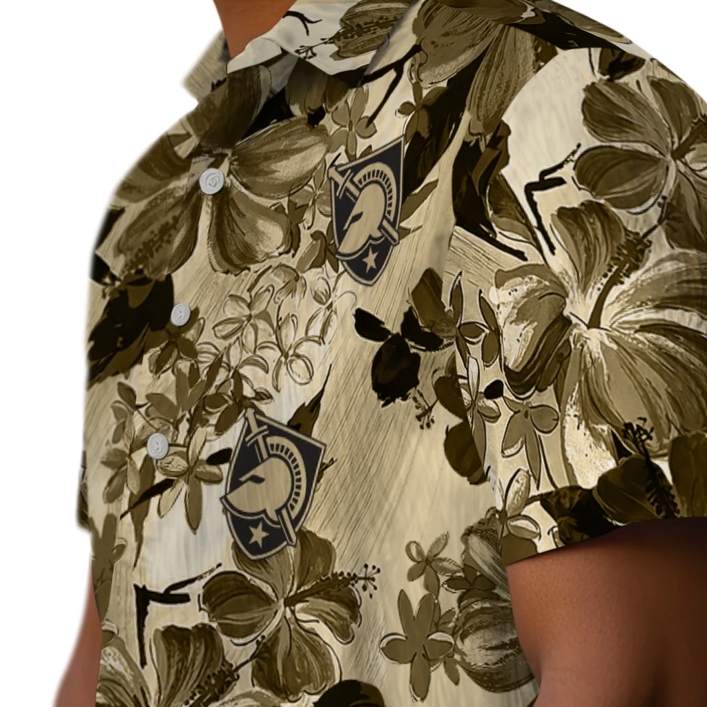 Army Black Knights Hawaiian Shirt - Hibiscus Arrangement army black knights hibiscus arrangement gold hawaiian shirts trendy