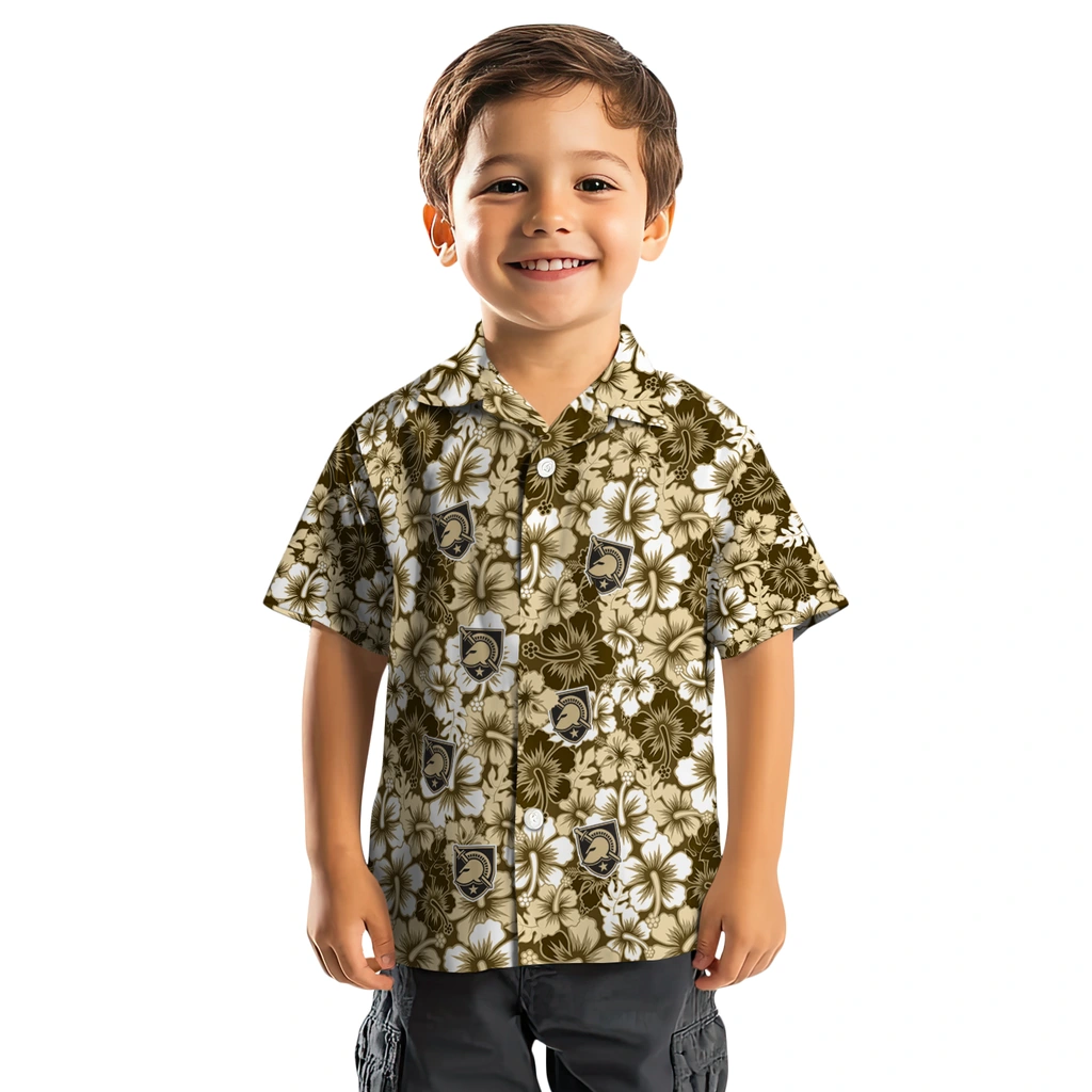 Army Black Knights Hawaiian Shirt - Hibiscus Blooms army black knights hibiscus blooms gold hawaiian shirts top rated