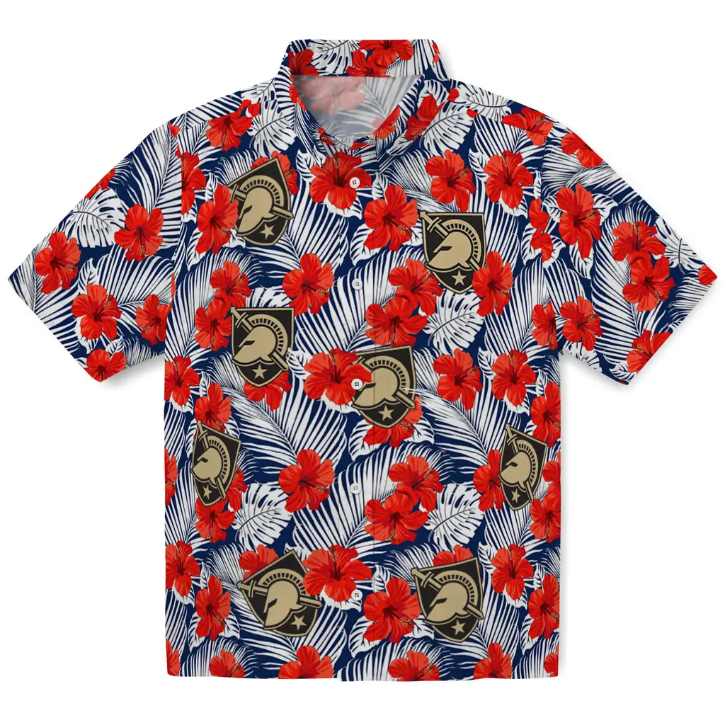 Army Black Knights Hawaiian Shirt - Hibiscus Fiesta army black knights hibiscus fiesta red royal blue hawaiian shirts best selling