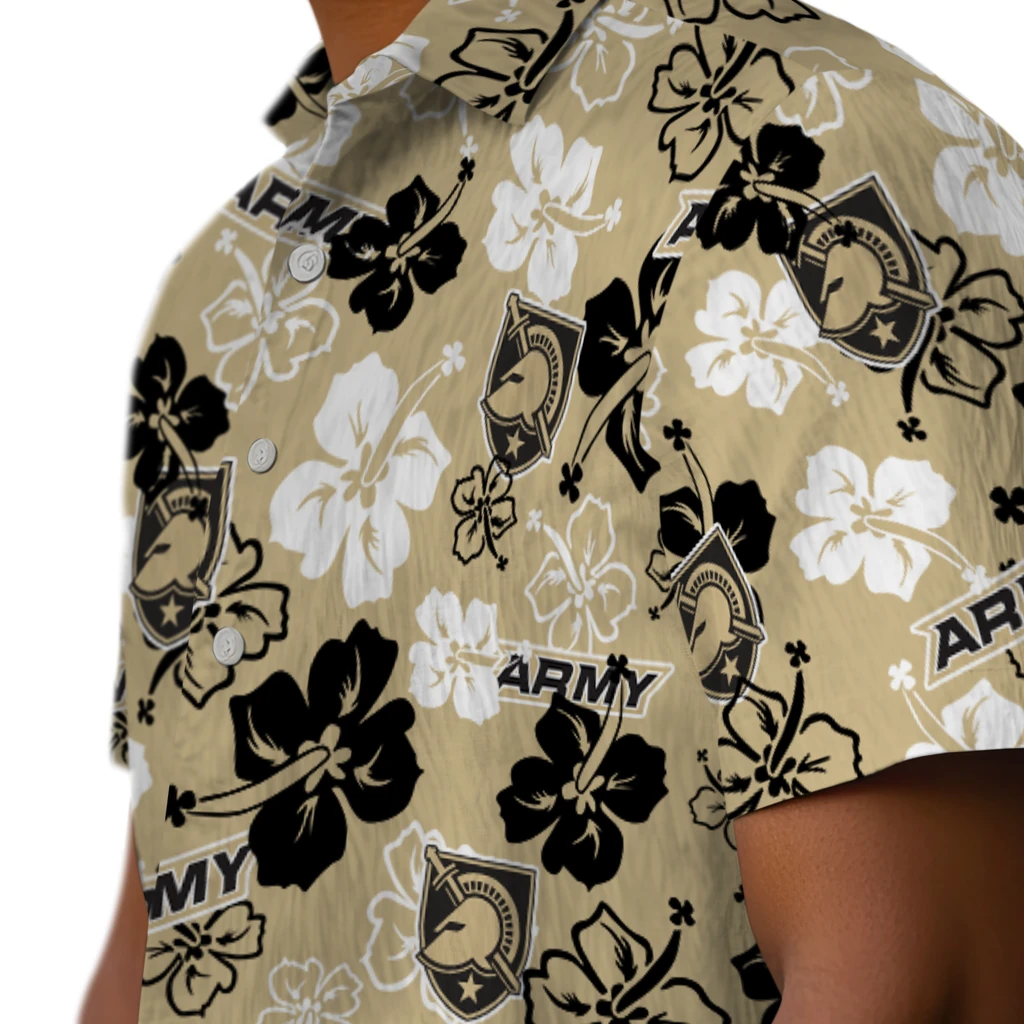 Army Black Knights Hawaiian Shirt - Hibiscus Flower Design army black knights hibiscus bloom gold hawaiian shirts trendy