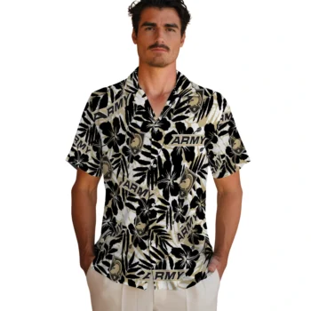 army black knights hibiscus overlay hawaiian shirts fashion forward