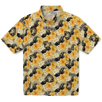 army black knights hibiscus tropics gold yellow hawaiian shirts best selling